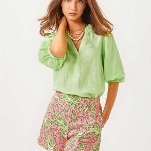 Lilly Pulitzer Women's Floral Alista Shorts Rousseau Pink Mane Character Energy